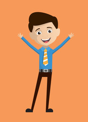 Salesman Employee - In Cheerful Pose