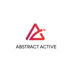 Abstract triangle logo with initial letter A design vector template illustration