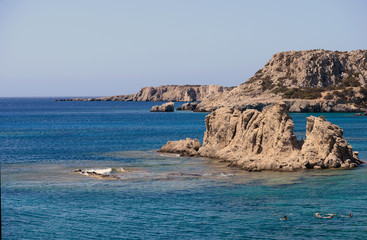 Fototapeta na wymiar cliffs, karpathos, greece, mediterranean