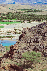 View on the moroccan desert with oasis