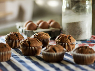 Still life food - Pastry - composition of muffins - with selective focus