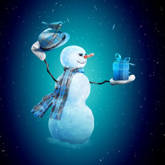 Obraz premium Schneemann - Weihnachtsmotiv