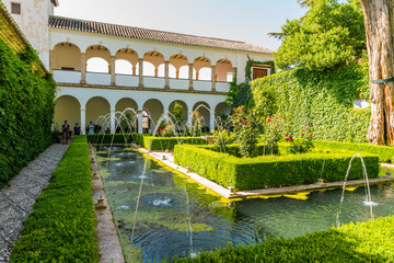 Fototapeta premium Interior yard of Generalife in Granada city