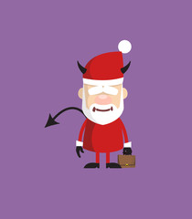 Simple Cartoon Santa - Standing in Angry Mood
