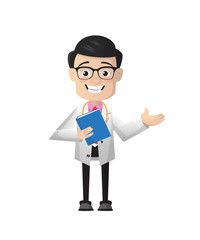 Surgeon - Holding a Book and Presenting