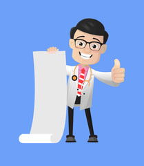 Surgeon - Holding a Paper Scroll and Showing Thumbs Up