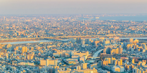 Tokyo Aerial Cityscape Sunset View