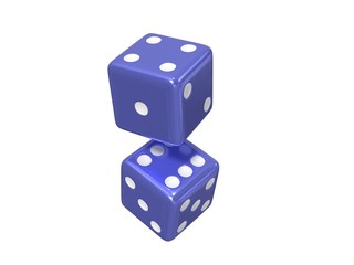two dice on white background