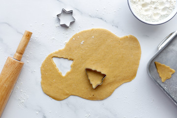 Fototapeta na wymiar Gingerbread cookie dough for Christmas
