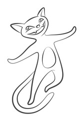 Funny cat on a white background