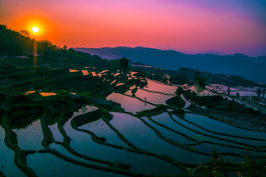 Yuanyang Honghe Hani Reisterrassen Rice Terraces Paddies Yunnan China 
