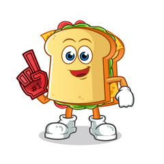 sandwitch number one fan cartoon vector mascot illustration