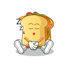 sandwitch sleep cartoon vector mascot illustration