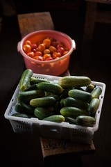 cucumbers and tomatoes