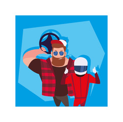 drivers inside frame vector design