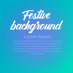Square banner with a festive blue background. Template for greeting card, invitation. Copy space for your text. Vector illustration