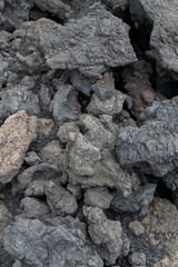 Mount Etna's Landscape of Black Lava and Volcano Ash
