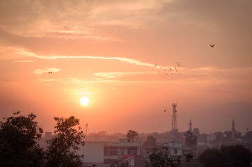 Sunset cityscape of Peshawar,Pakistan