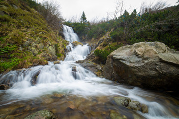 Obraz na płótnie Canvas Waterfall in Low Tatras, Slovakia, Vajskovsky Vodopad Nizke Tatry