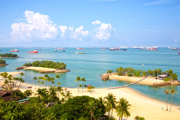 Siloso beach in Sentosa Island, Singapore - 299393388