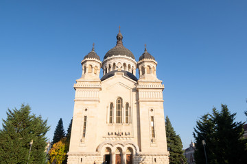 Fototapeta na wymiar Cluj Napoca, Romania - 24 Oct, 2019: Dormition of the Theotokos Cathedral, in Cluj Napoca, Romania