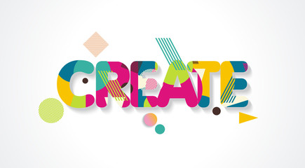 CREATE word  design Concept . Modern vector Illustration with abstract elements