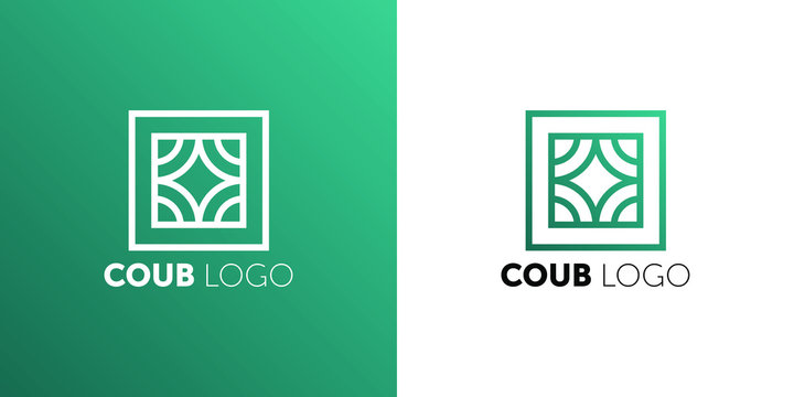 coub logo. Icon design element. Abstract logo idea for business company. Construction, house, frame, windows, technology, internet concept.  Pictogram for corporate identity template.