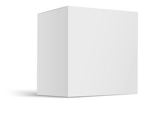 Mock up white cardboard package box. White realistic box mockup for packaging. Blank white product packaging boxes isolated on white background. Vector illustration