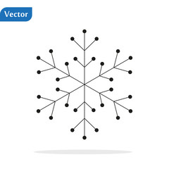 snowflake winter set of black isolated nine icon silhouette on white background vector illustration.
