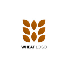 Wheat ear technical logo template. Construction or building sign.
