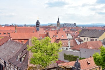 Bamberg, Germany - May 2019. Historical building in th old town of Bamberg (Bavaria, Franconia)....