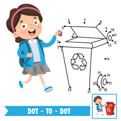 Dot To Dot Game Illustration For Children Education