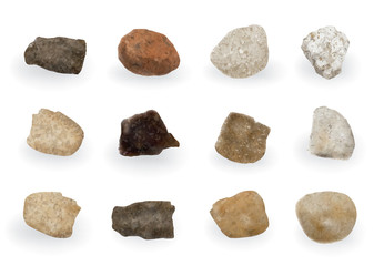 Round River Stones or Sea Pebbles Isolated