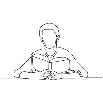 Single one line drawing Books and reading concept. Continuous line draw  design graphic vector illustration. 25548563 Vector Art at Vecteezy