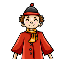 Happy Stylized Autumn Boy