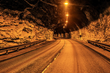 car tunnel in mountain