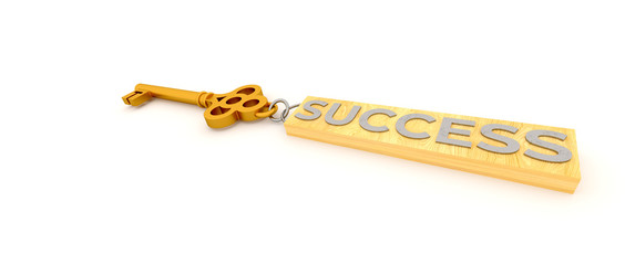 Golden Key to Success extremely detailed and realistic 3d illustration