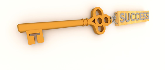 Golden Key to Success extremely detailed and realistic 3d illustration