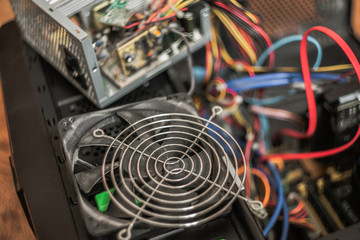 dusty computer power supply, computer cleaning maintenance