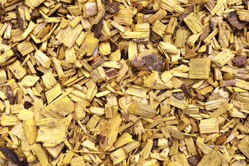 Yellow wooden shavings