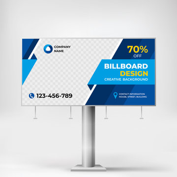 Billboard, creative design banner for outdoor advertising, stylish geometric background for photos and text. Banner template for product promotion 