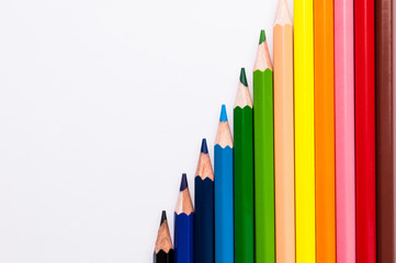 color pencils on a white background