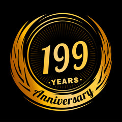 199 years anniversary. Anniversary logo design. One hundred and ninety-nine years logo.