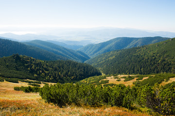 Obraz premium View From The Mountains In Sunny Autumn Day