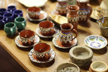 pottery for sale at a flea market