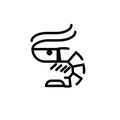 Shrimp logo icon isolated on white background. Prawns outline. Vector illustration 