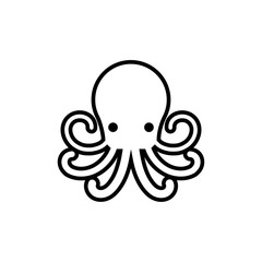 Naklejka premium Octopus outline icon on the white background. Vector illustration
