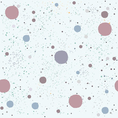 Cute Seamless Pattern with colorful ball on paper background with stripes. Hand Drawn.