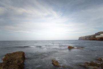 Fototapeta na wymiar Sunset Denia coast Alicante province Spain