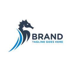 Seahorse animal logo design © idealis